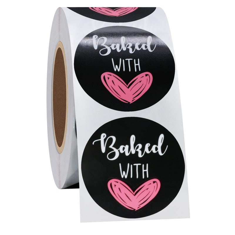 Hybsk Baked with Love Stickers for Bakeries Bake Sales Presents Seals Weddings Baby Showers Events Baking Stickers(1.5 inch) - Image 4